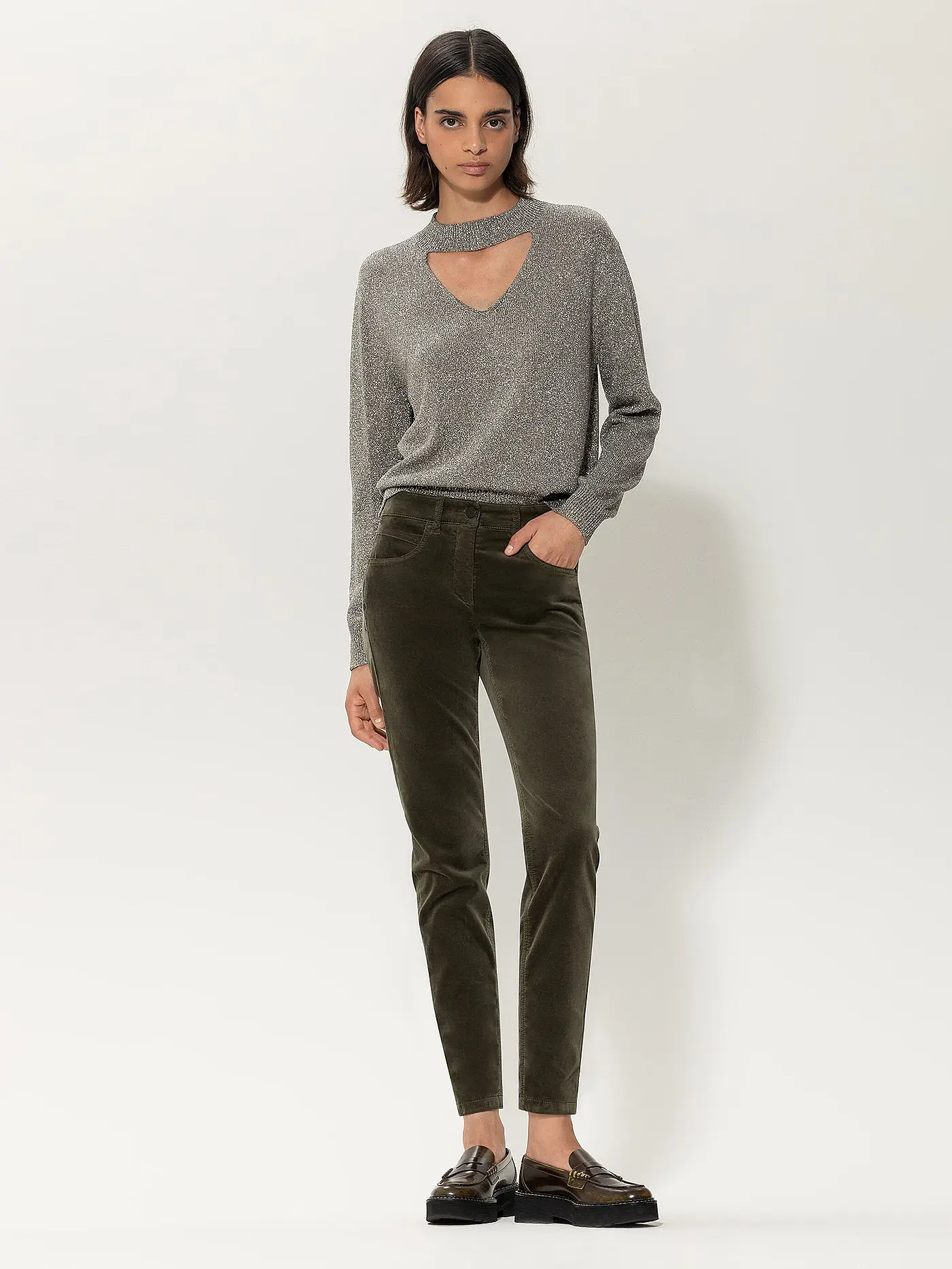 LUISA CERANO | Hose Five Pocket | grün